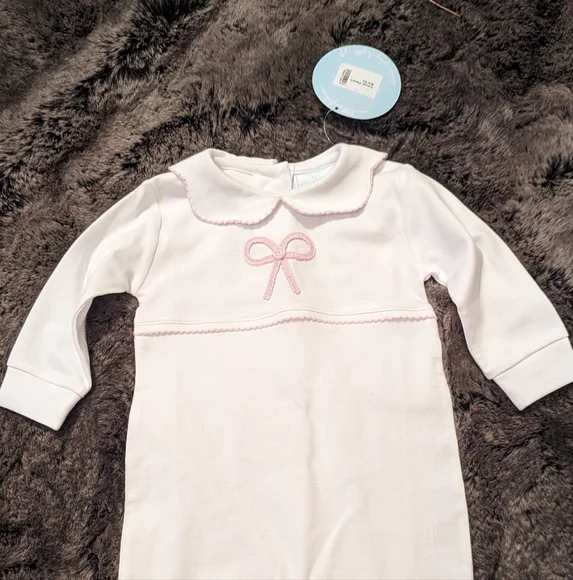 Little English Bow Crochet Playsuit - Picture 7 of 8